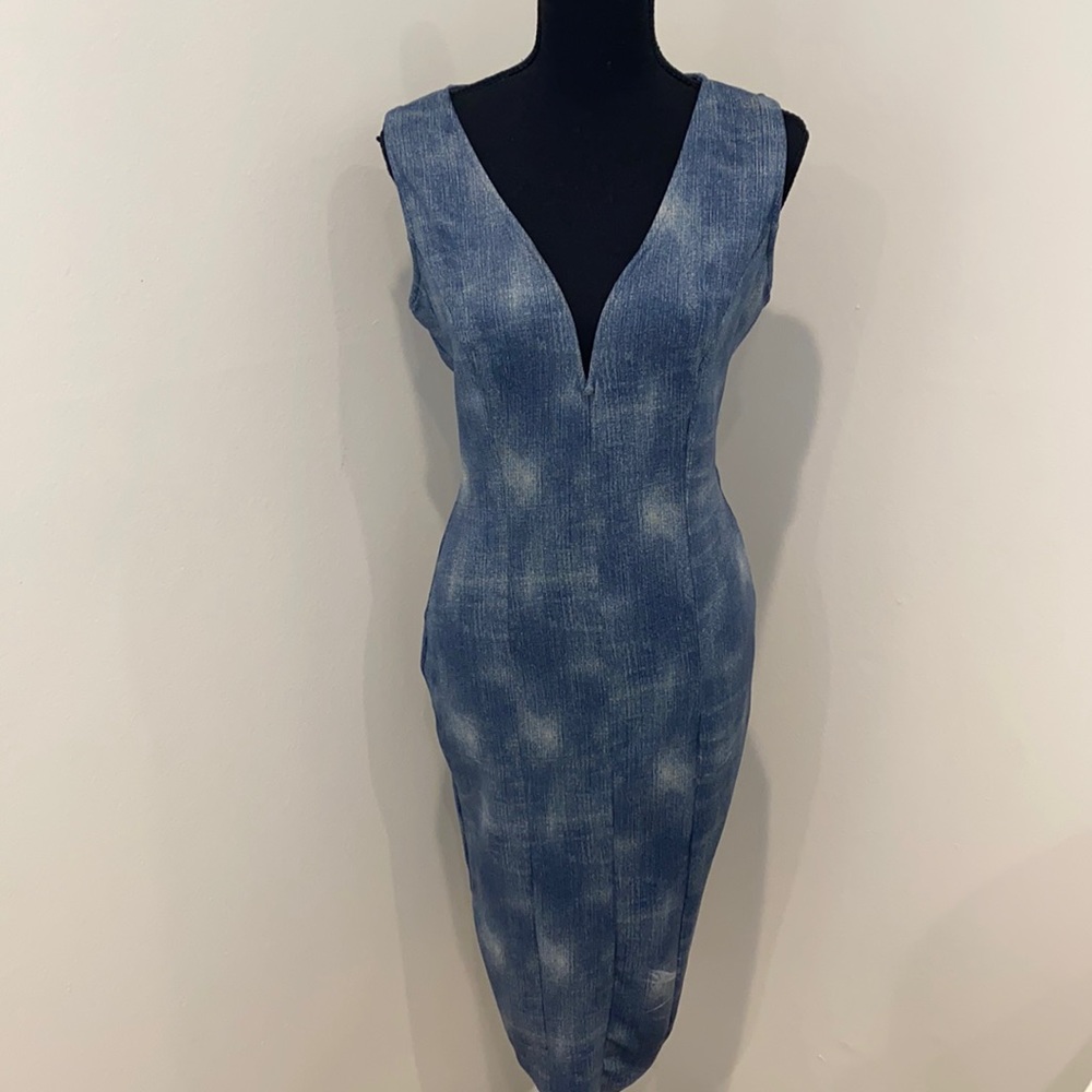 Denim print dress